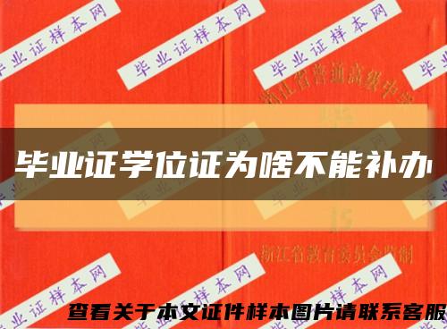 毕业证学位证为啥不能补办缩略图