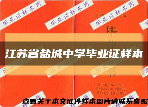 江苏省盐城中学毕业证样本缩略图