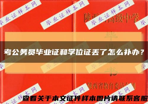 考公务员毕业证和学位证丢了怎么补办？缩略图