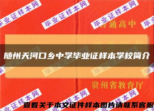 随州天河口乡中学毕业证样本学校简介缩略图