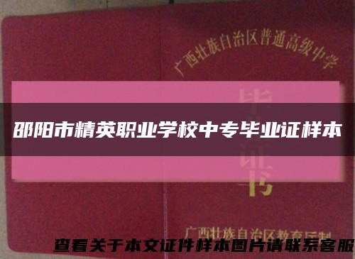 邵阳市精英职业学校中专毕业证样本缩略图