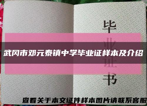 武冈市邓元泰镇中学毕业证样本及介绍缩略图