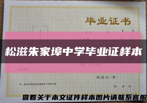 松滋朱家埠中学毕业证样本缩略图