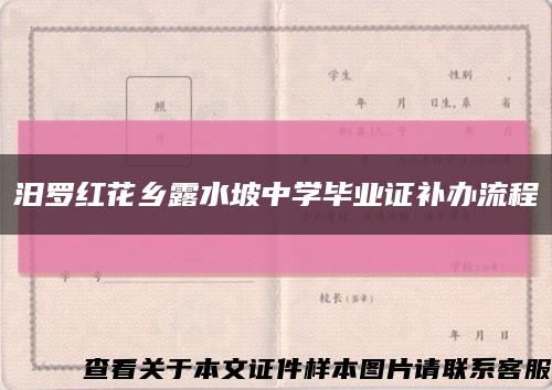 汨罗红花乡露水坡中学毕业证补办流程缩略图