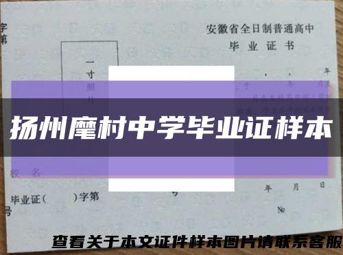 扬州麾村中学毕业证样本缩略图