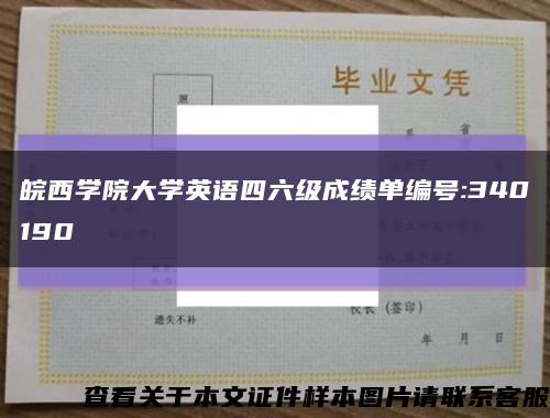 皖西学院大学英语四六级成绩单编号:340190缩略图