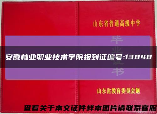 安徽林业职业技术学院报到证编号:13848缩略图