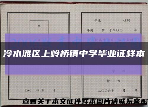 冷水滩区上岭桥镇中学毕业证样本缩略图