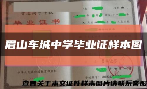 眉山车城中学毕业证样本图缩略图