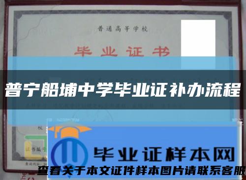 普宁船埔中学毕业证补办流程缩略图