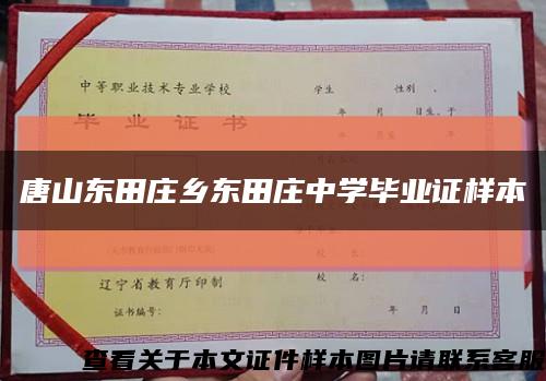 唐山东田庄乡东田庄中学毕业证样本缩略图