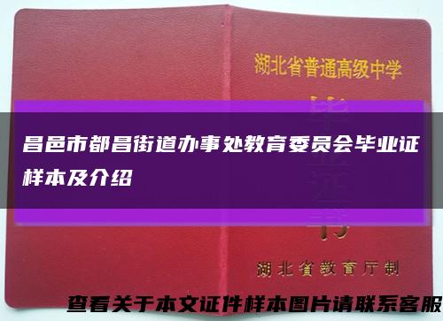 昌邑市都昌街道办事处教育委员会毕业证样本及介绍缩略图