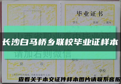 长沙白马桥乡联校毕业证样本缩略图