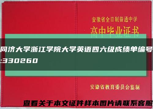 同济大学浙江学院大学英语四六级成绩单编号:330260缩略图