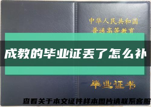 成教的毕业证丢了怎么补缩略图