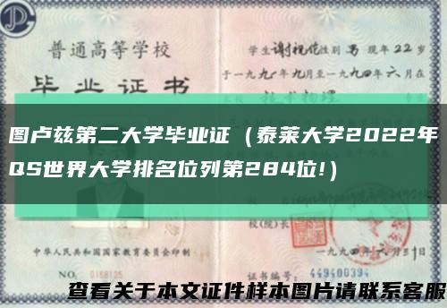 图卢兹第二大学毕业证（泰莱大学2022年QS世界大学排名位列第284位!）缩略图