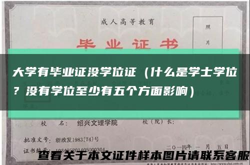 大学有毕业证没学位证（什么是学士学位？没有学位至少有五个方面影响）缩略图