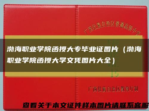 渤海职业学院函授大专毕业证图片（渤海职业学院函授大学文凭图片大全）缩略图