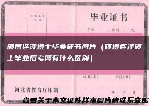 硕博连读博士毕业证书图片（硕博连读硕士毕业后考博有什么区别）缩略图