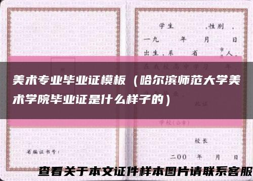 美术专业毕业证模板（哈尔滨师范大学美术学院毕业证是什么样子的）缩略图