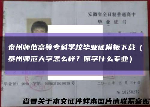 泰州师范高等专科学校毕业证模板下载（泰州师范大学怎么样？你学什么专业）缩略图