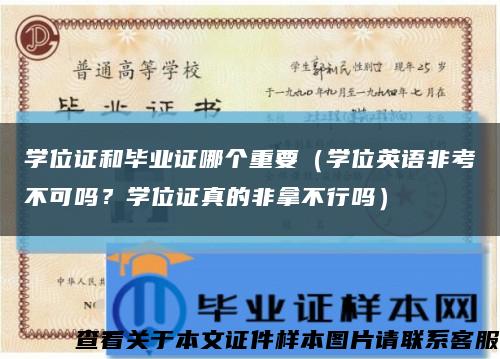 学位证和毕业证哪个重要（学位英语非考不可吗？学位证真的非拿不行吗）缩略图