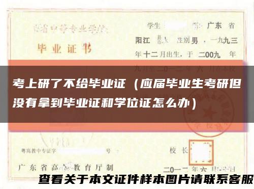 考上研了不给毕业证（应届毕业生考研但没有拿到毕业证和学位证怎么办）缩略图