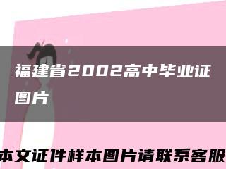 福建省2002高中毕业证图片缩略图