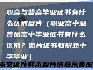 职高与普高毕业证书有什么区别图片（职业高中和普通高中毕业证书有什么区别？图片证书和职业中学毕业）缩略图