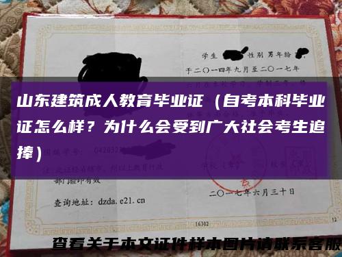 山东建筑成人教育毕业证（自考本科毕业证怎么样？为什么会受到广大社会考生追捧）缩略图