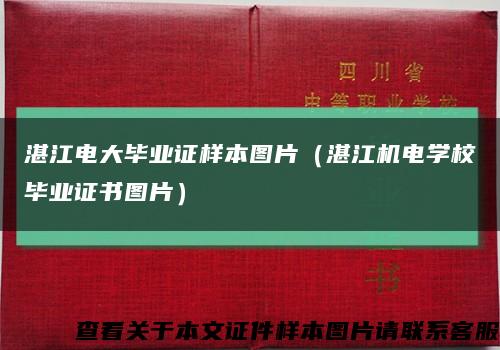 湛江电大毕业证样本图片（湛江机电学校毕业证书图片）缩略图