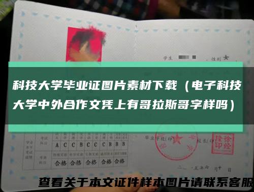 科技大学毕业证图片素材下载（电子科技大学中外合作文凭上有哥拉斯哥字样吗）缩略图