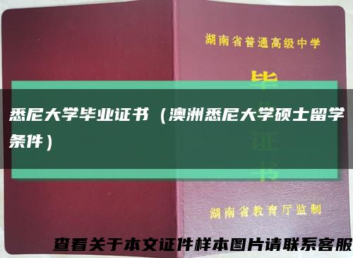 悉尼大学毕业证书（澳洲悉尼大学硕士留学条件）缩略图