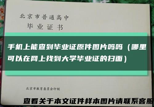 手机上能查到毕业证原件图片吗吗（哪里可以在网上找到大学毕业证的扫面）缩略图