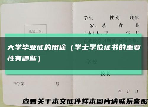 大学毕业证的用途（学士学位证书的重要性有哪些）缩略图