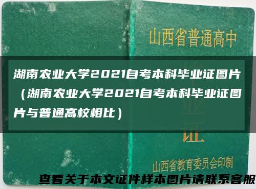 湖南农业大学2021自考本科毕业证图片（湖南农业大学2021自考本科毕业证图片与普通高校相比）缩略图