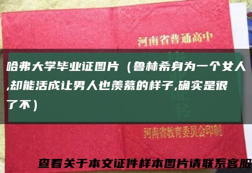 哈弗大学毕业证图片（鲁林希身为一个女人,却能活成让男人也羡慕的样子,确实是很了不）缩略图