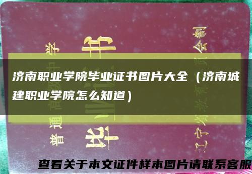 济南职业学院毕业证书图片大全（济南城建职业学院怎么知道）缩略图