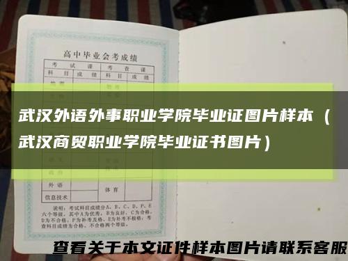 武汉外语外事职业学院毕业证图片样本（武汉商贸职业学院毕业证书图片）缩略图