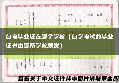 自考毕业证在哪个学校（自学考试的毕业证书由哪所学校颁发）缩略图