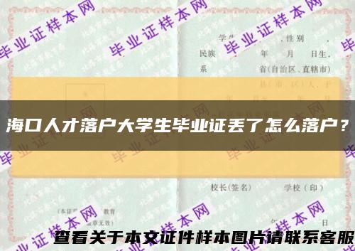 海口人才落户大学生毕业证丢了怎么落户？缩略图