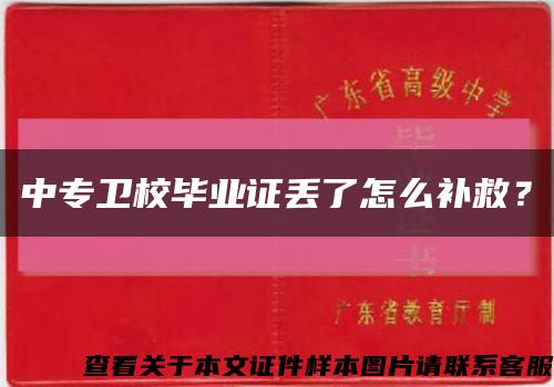 中专卫校毕业证丢了怎么补救？缩略图