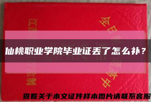 仙桃职业学院毕业证丢了怎么补？缩略图