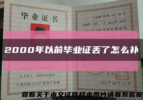 2000年以前毕业证丢了怎么补缩略图