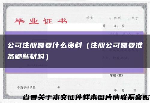 公司注册需要什么资料（注册公司需要准备哪些材料）缩略图