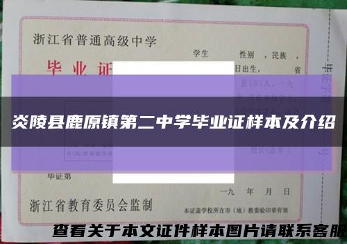 炎陵县鹿原镇第二中学毕业证样本及介绍缩略图