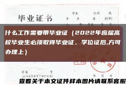 什么工作需要带毕业证（2022年应届高校毕业生必须取得毕业证、学位证后,方可办理上）缩略图