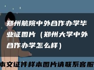 郑州航院中外合作办学毕业证图片（郑州大学中外合作办学怎么样）缩略图