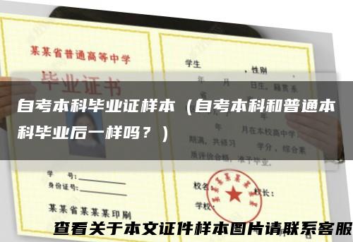 自考本科毕业证样本（自考本科和普通本科毕业后一样吗？）缩略图