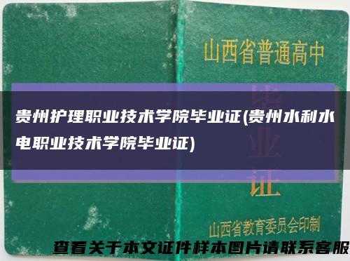 贵州护理职业技术学院毕业证(贵州水利水电职业技术学院毕业证)缩略图